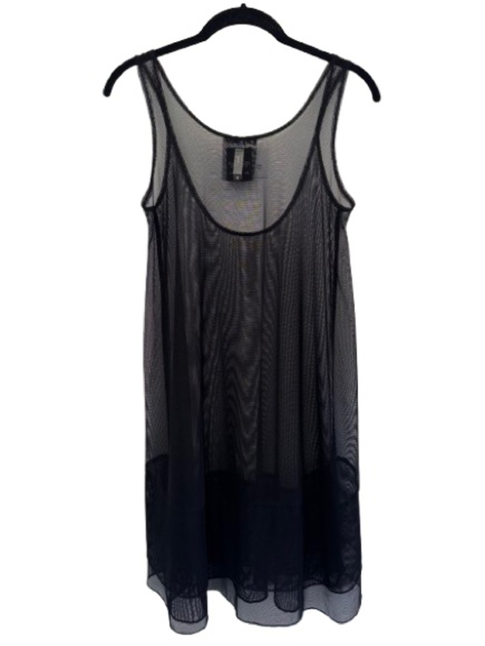 Sympli The Best Black Sheer Mesh Netting Stretch Cover Up Tank Dress